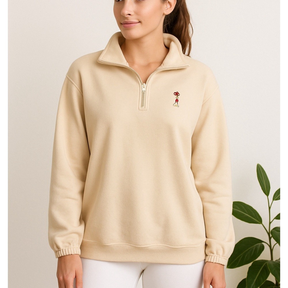 Barbie Sweatshirt Women's Size XL Mattel Malibu Beige 100% Cotton Soft core Kidc